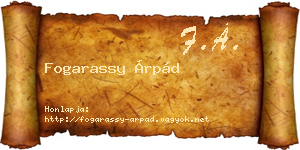 Fogarassy Árpád névjegykártya