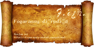 Fogarassy Árpád névjegykártya