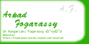 arpad fogarassy business card